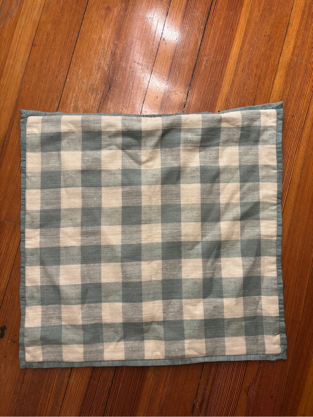 West Elm/Pottery Barn Sage Green Check Pillowcase